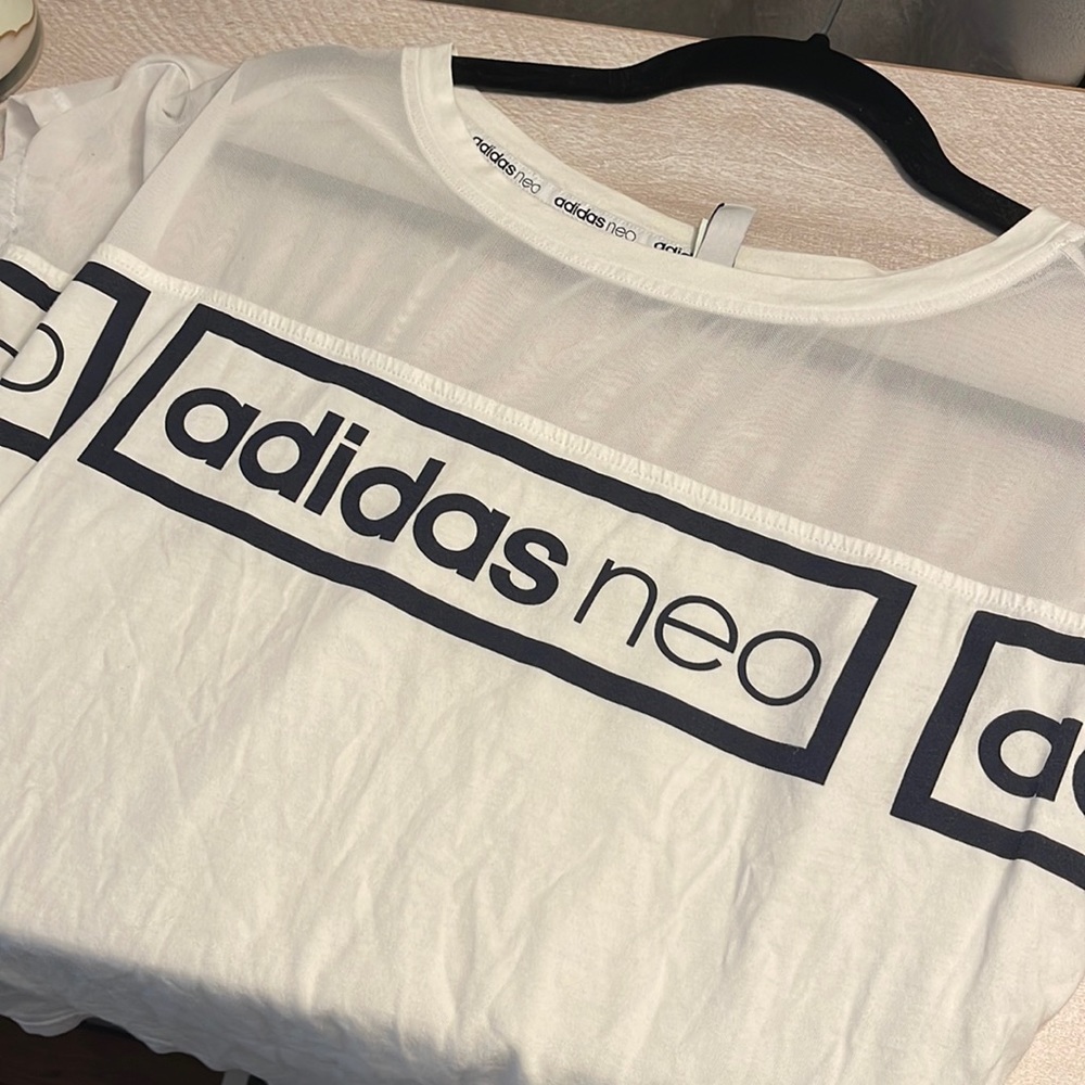 BRAND NEW WHITE adidas neo shirt and mesh paneling